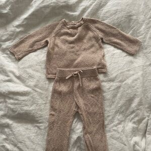 Quincy Mae Cozy Knit Set in Tan